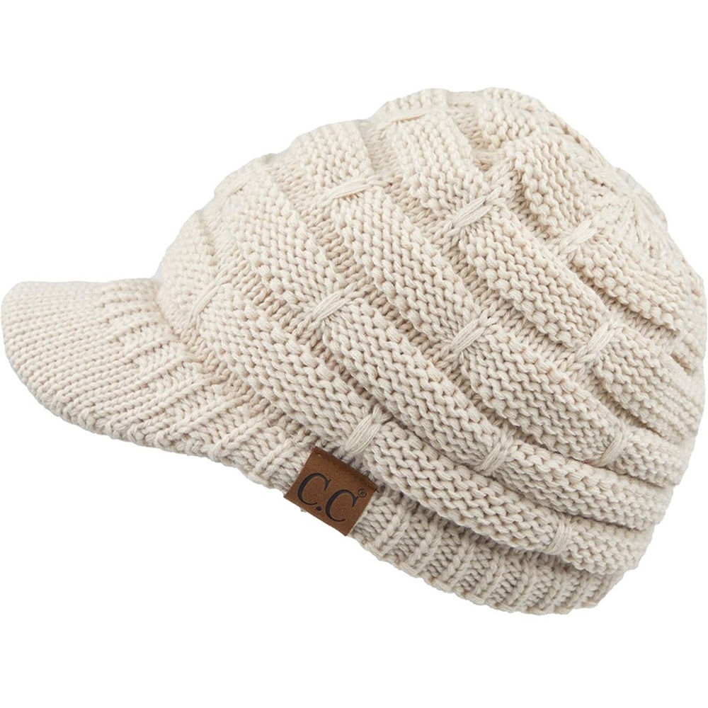 C.C Hatsandscarf Exclusives Women's Ribbed Knit Hat with Brim